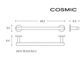 MEDIDAS TOALLERO LAVABO 45cm ARCHITECT S+ COSMIC